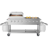 60 in. 8-Burner Commercial Outdoor Propane Gas Grill with 30 in. Pizza Oven in Stainless-Steel, ETL Listed (CGKIT6-P30)